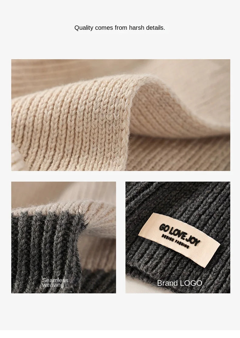 Bonnet d'hiver en laine pour femme, couleurs contrastées, protection des oreilles, tricoté, chaud, pull, écharpe, cagoule, tout-en-un, livraison gratuite