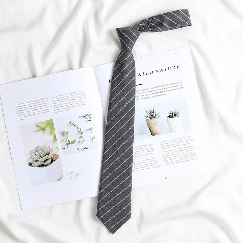 Korean style elegant Ties for men gifts Top clothes accessories Wedding Black Gray Striped JK Ladies Collar Slim Neck Bow tie