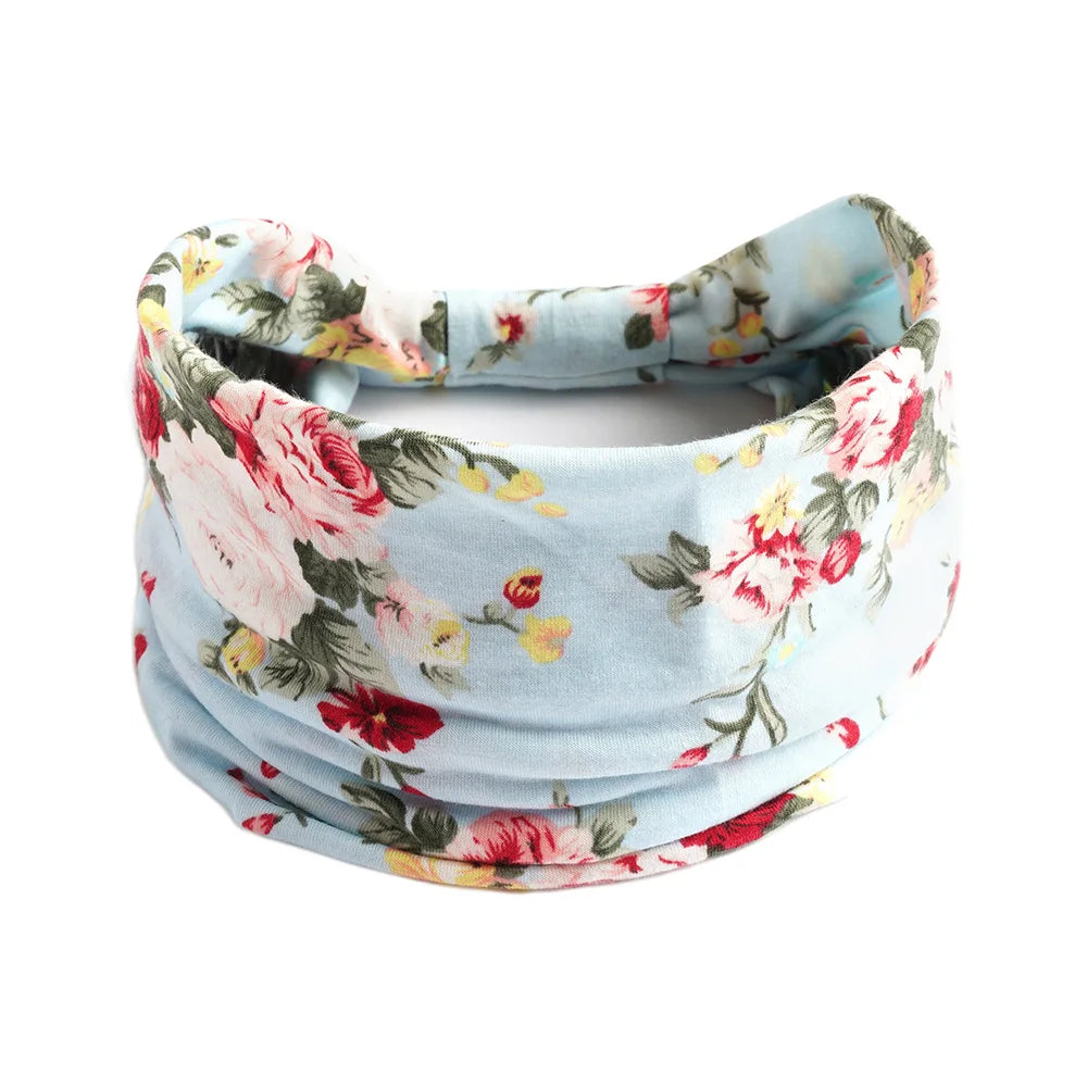 Bohemian Wide Cotton Stretch Headbands Women Headwrap Turban Headwear Bandage Hairbands Bandana Wide Headbands Hair Accessories