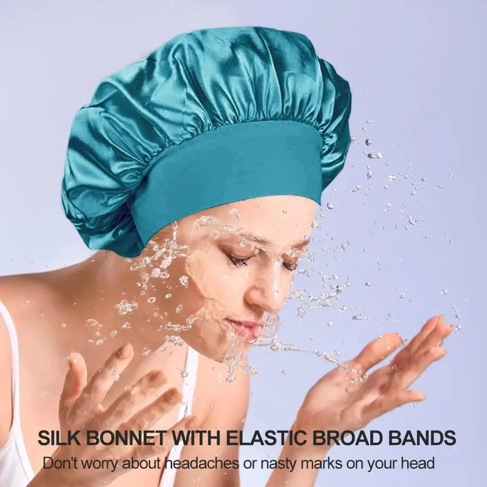 Satin Hat Sleep Silk Round Fabric Protect Hair Comfort Hair Night Anti-frizz Sleeping Hat Four Seasons Breathability Sleep Cap
