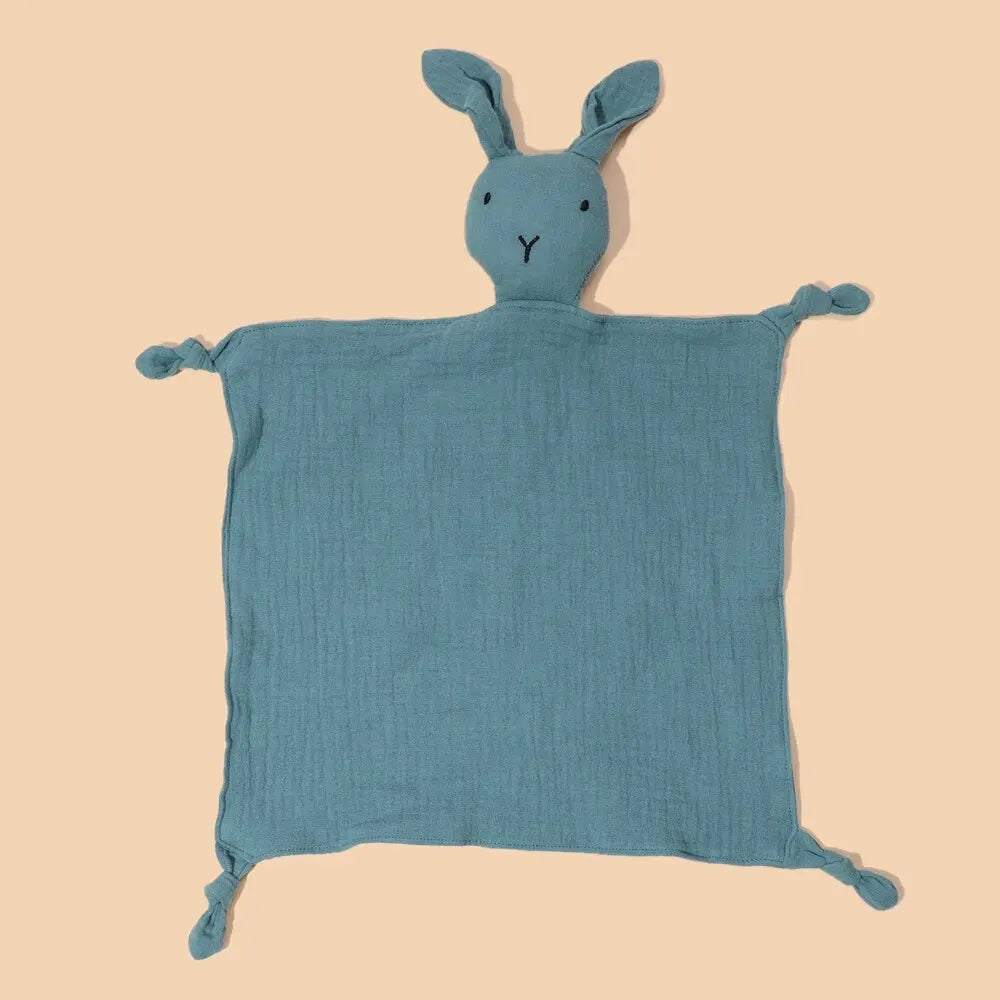 Serviette douce et apaisante pour bébé en pur coton, bavoir en forme de lapin mignon, serviette réconfortante pour bébé, serviette pour le visage de bébé en forme de lapin, mouchoir, jouet pour bébé et fille