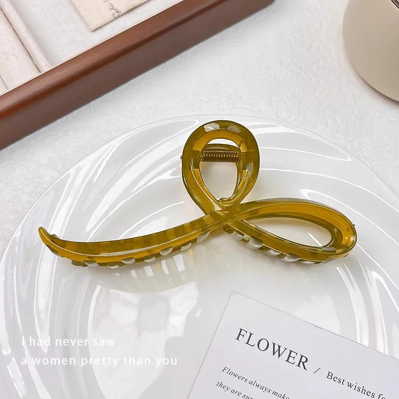 Elegant Jelly Color Bow Hair Claw For Women Girls Sweet Hair Ornament Back Headband Hair Clips Hairpin Fashion Hair Accessories