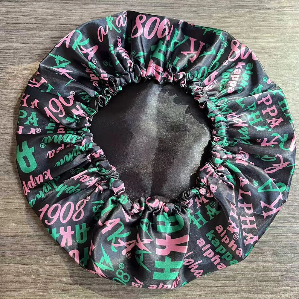 Bonnet de nuit/bonnet de douche noir, cadeaux de fête universitaire pour femmes, association de sœurs de sororité