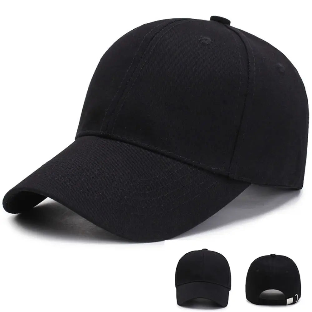 Casquette de baseball noire pour homme et femme, ajustable, en coton, style décontracté, pour l'été