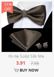 Hi-Tie Marque Soie Pré-noué Homme Nœud Papillon Mouchoir Boutons de Manchette Ensemble Nœud Papillon pour Homme Jacquard Solide Cachemire Floral Mariage Cadeau d'Affaires