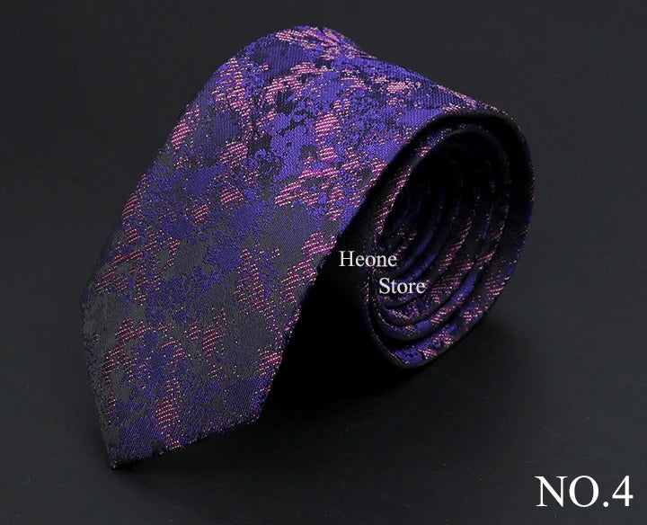 26 Styles Men's Jacquard Novelty Ties Skinny Floral Paisley Striped Necktie Business Narrow Suit Shirt Daily Wear Accessories