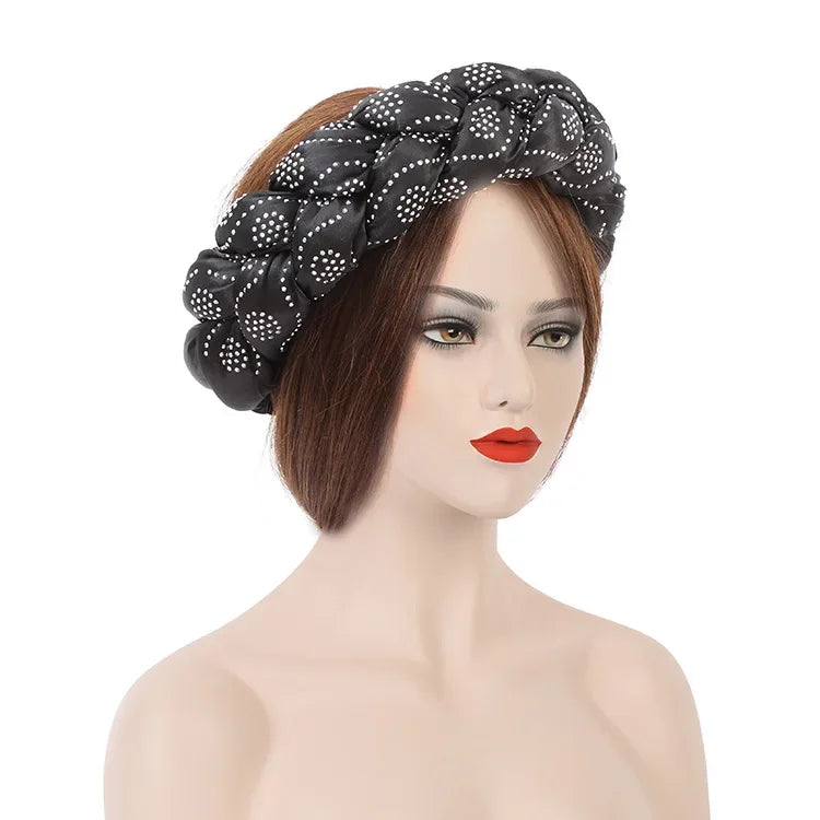 Fashion Candy Color Braids Twist Headbands for Women African Headwear Elastic Hair Bands Ladies Turban Female Bandage Headwrap