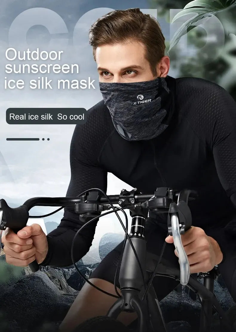 X-TIGER Masque de cyclisme absorbant la transpiration Respirant Pêche Entraînement Sport Foulard Cache-cou Bandana d'été