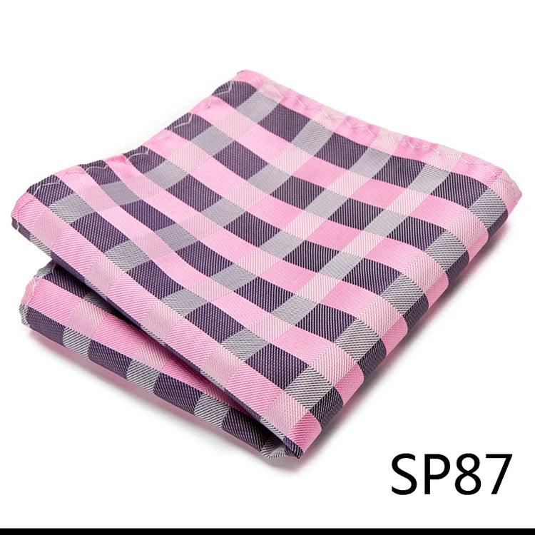 Pocket Square Handkerchief Nice Handmade Woven 100% Silk Hanky Pocket Square Printed hombre Pink Office Clothing accessories