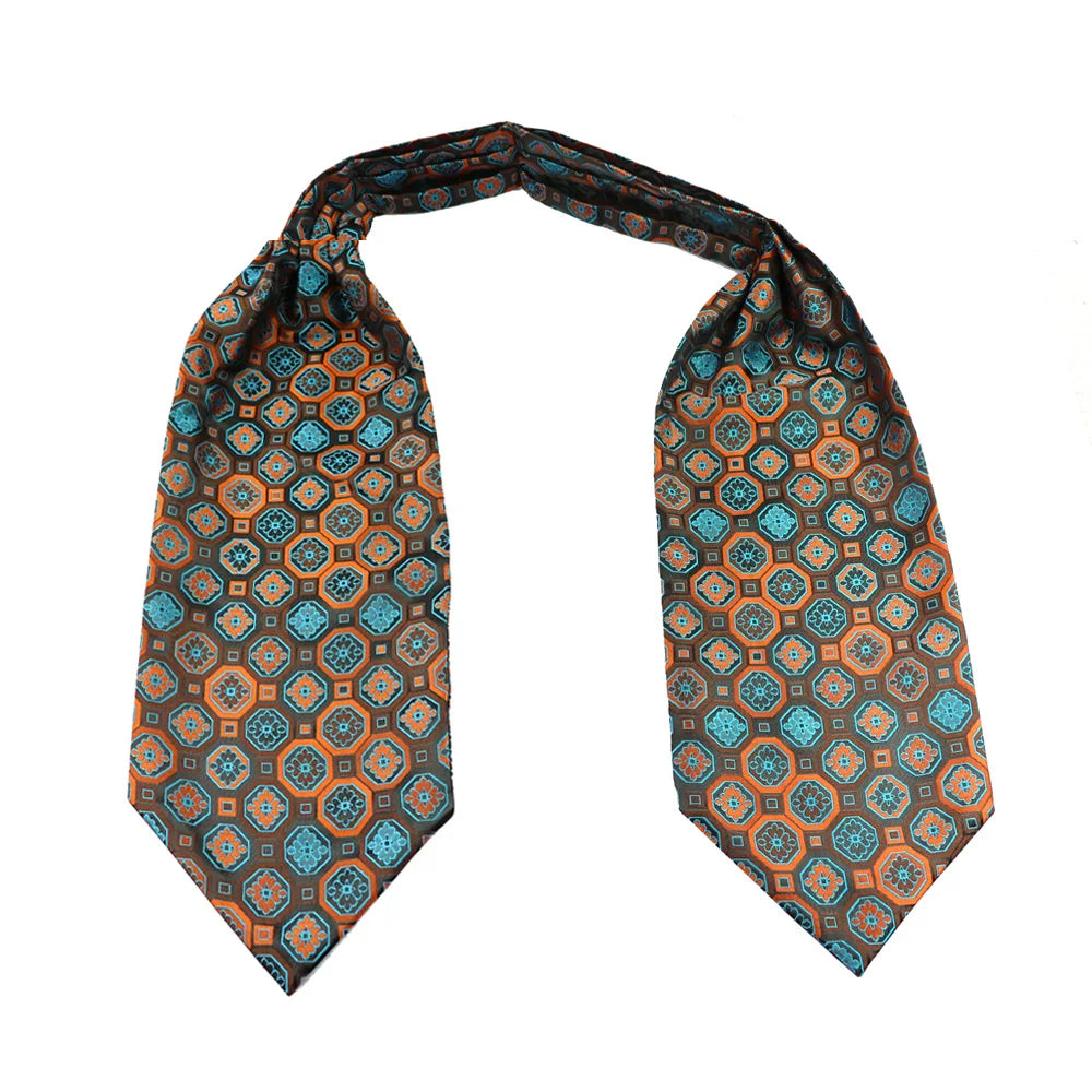 Ascot Tie Cravat Luxury Mens dots Neck Tie Self Tie for Men Wedding Necktie