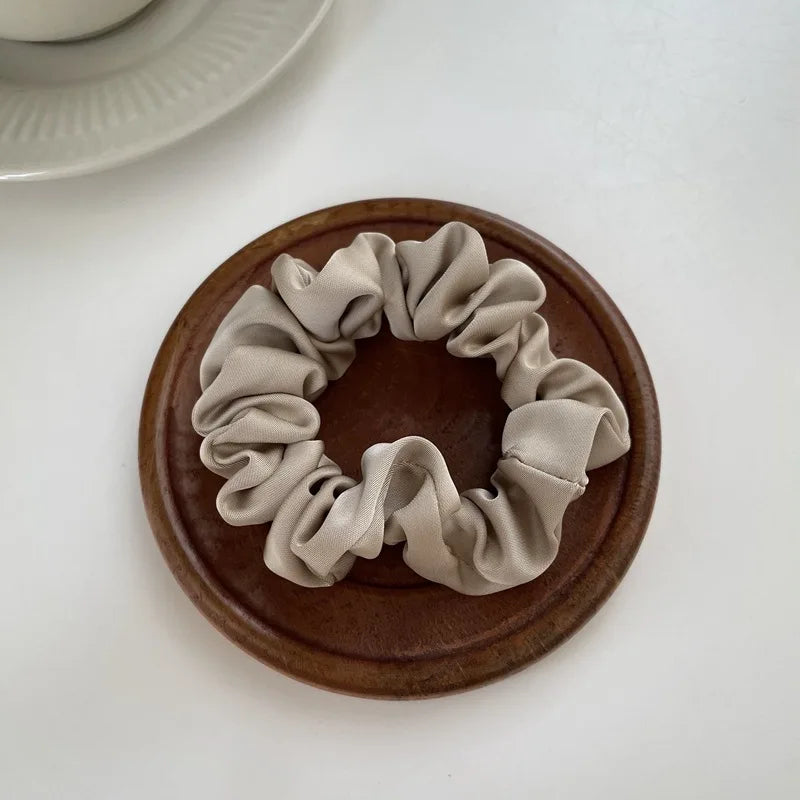 Silk Scrunchie Elastic Hair Bands Solid Color Women Girls Headwear Fashion Headband Ponytail Holder Hair Accessories