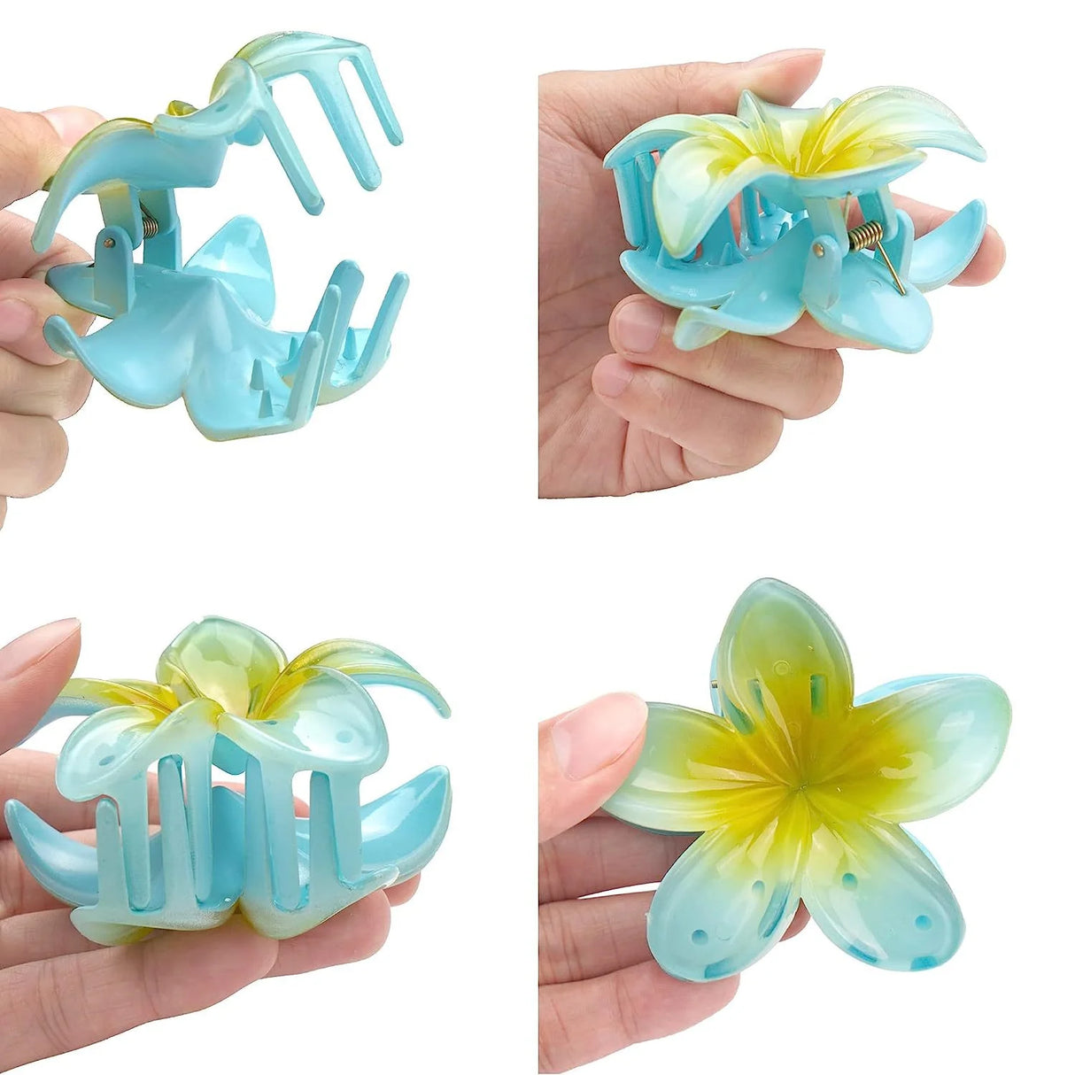 4pcs Fashion Versatile Sweet Department Small Fresh Sweet Gradient Lily Flower Grab Clip Simple Plate Hair Clip Hair Accessories