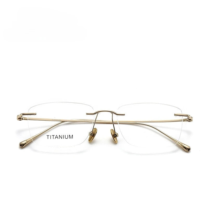 Fashionable and Simple Frameless Titanium Alloy Business Men's Glasses Personalized High-quality Women's Frames Suitable Myopia