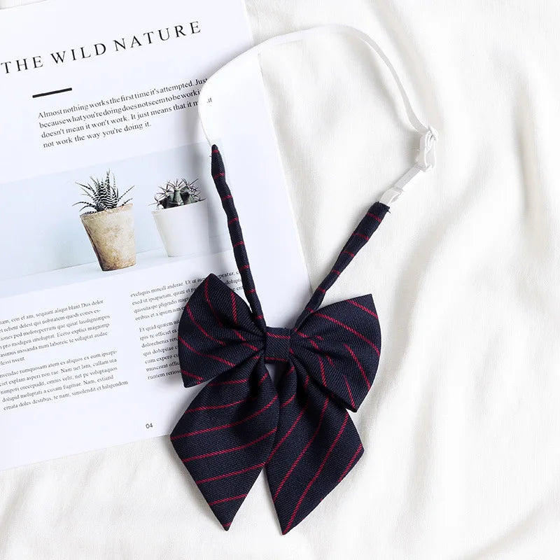 Korean style elegant Ties for men gifts Top clothes accessories Wedding Black Gray Striped JK Ladies Collar Slim Neck Bow tie