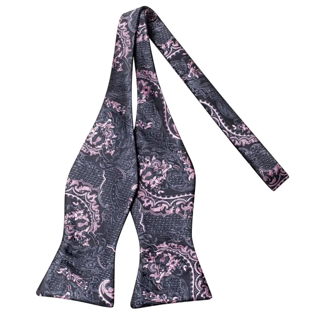 Hi-Tie Ensemble nœud papillon en soie pour homme, mouchoir et boutons de manchette, bleu, rouge, or, noir, blanc, jacquard, nœud papillon, mariage, affaires