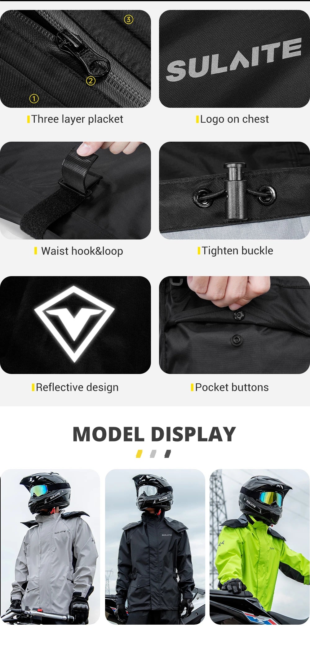 Motorcycle Raincoat Men Women Waterproof 100% Motorcycle Rider Raincoat Suit Moto Raincoat Rain Coat Jacket Pants Biker Rain Set