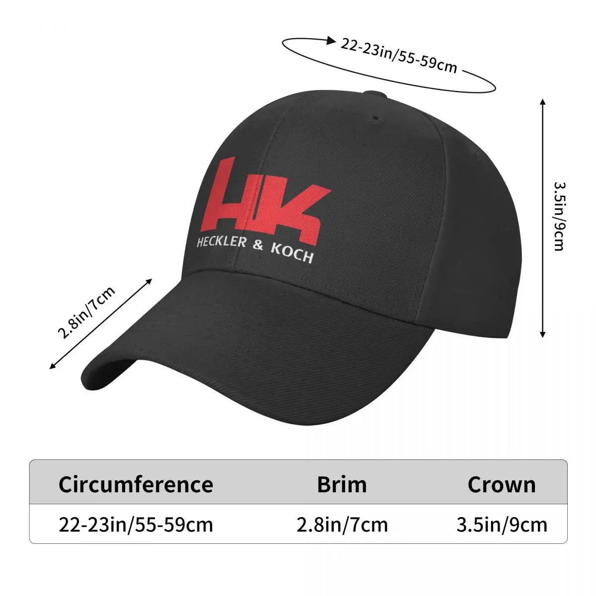 Casquettes Heckler And Koch pour hommes et femmes, casquettes de camionneur à la mode avec logo HK, casquettes réglables à rabat, casquettes de baseball de haute qualité