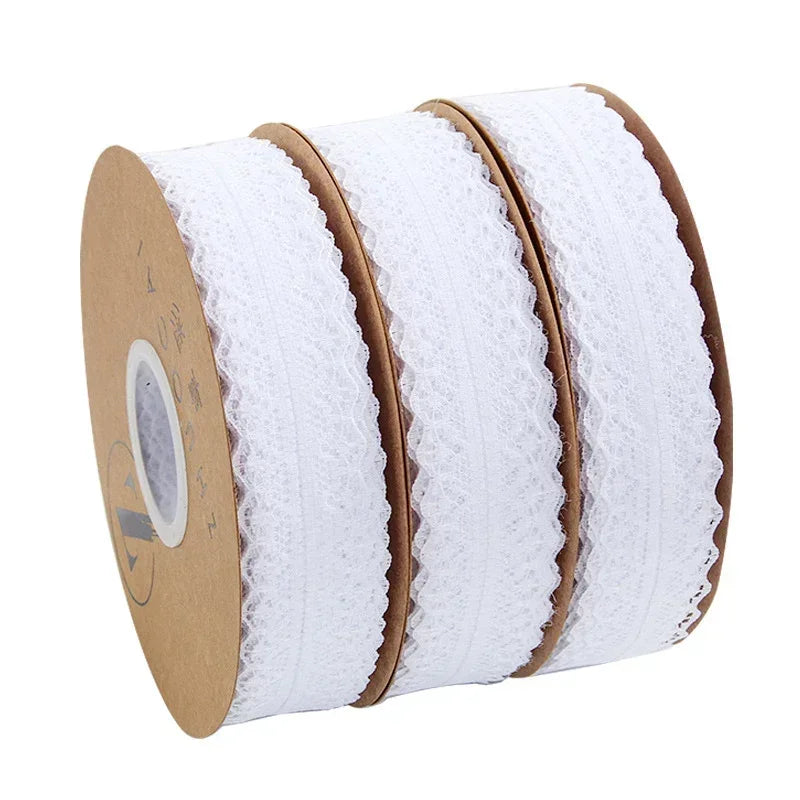 Lace Trim Ribbon 1.2 Inch Wide Vintage Pattern Roll Ribbons 50 Yards for Gift Wrapping Valentine's Day Floral DIY Crafts Sewing