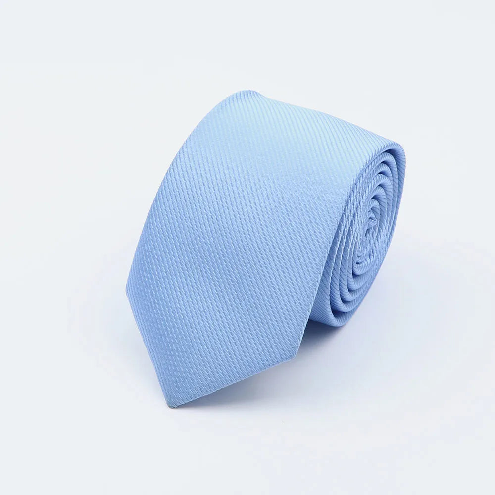 Cravate classique unie pour homme, cravate formelle à rayures, 6 cm, fine, pour mariage, slim, pour marié
