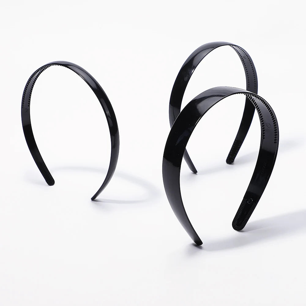 1 Piece Simple Women Headbands Fashion Head Band for Girls Solid Black Color Casual Hair Accessories Plastic Headbans Wholesale