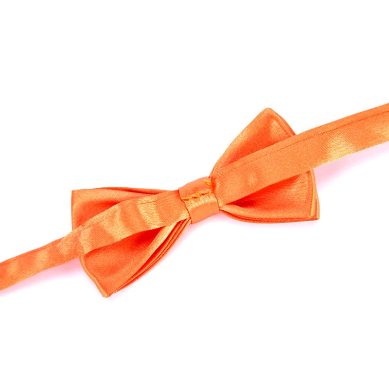 Fashion Kids Solid Color Bow Ties Imitation Silk Student Bowties Soft Black Red Butterfly Bowknot Wedding Party Cute Pet Cravat