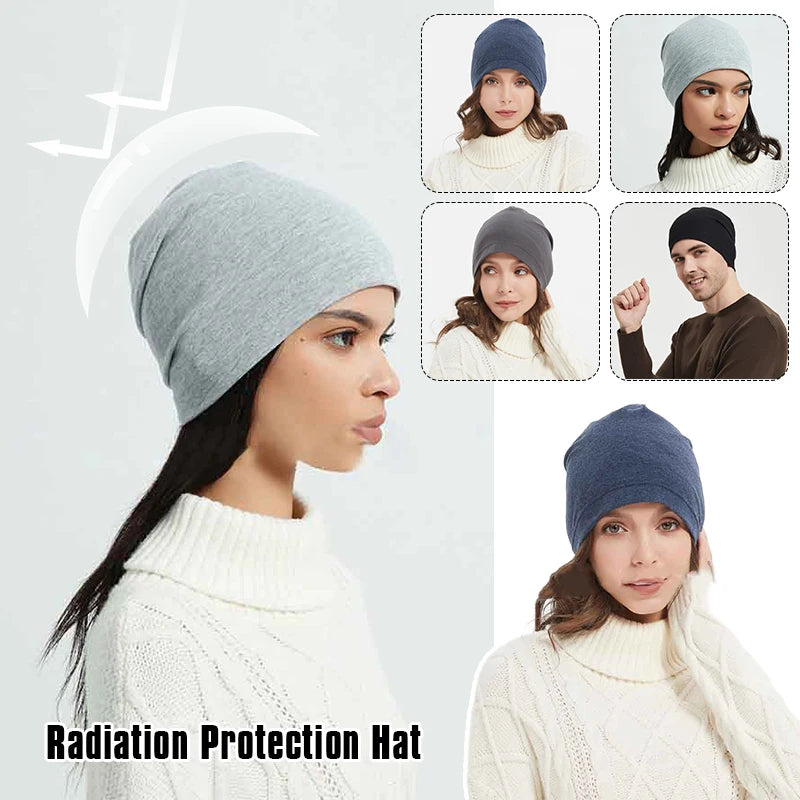 Unisex Anti Radiation Cap Half/Full Silver Fiber Electromagnetic Wave Rfid Shielding Hat Monitoring Room TV EMF Protect Hat