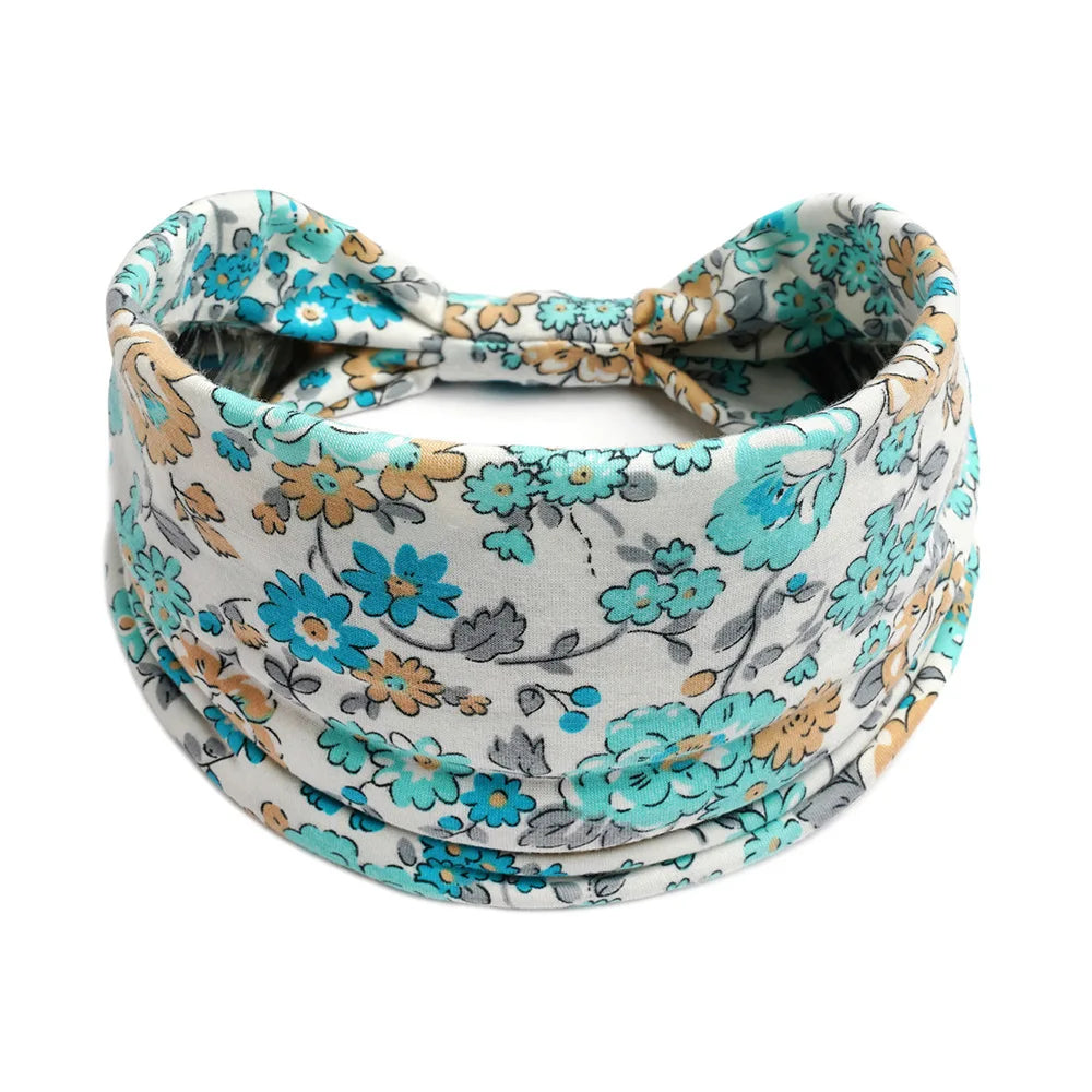 Bohemian Wide Cotton Stretch Headbands Women Headwrap Turban Headwear Bandage Hairbands Bandana Wide Headbands Hair Accessories