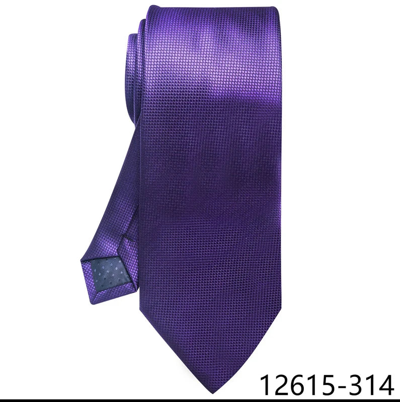 100% Silk Brand Purple Tie Men Necktie High Quality Mix Colors Silk 7.5 cm Gravatas Accessories Wedding April Fool's Day