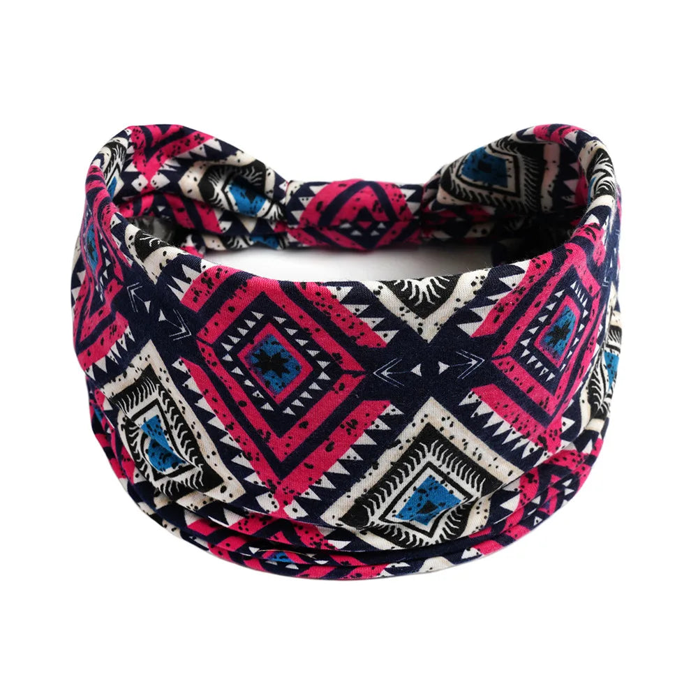 Bohemian Wide Cotton Stretch Headbands Women Headwrap Turban Headwear Bandage Hairbands Bandana Wide Headbands Hair Accessories