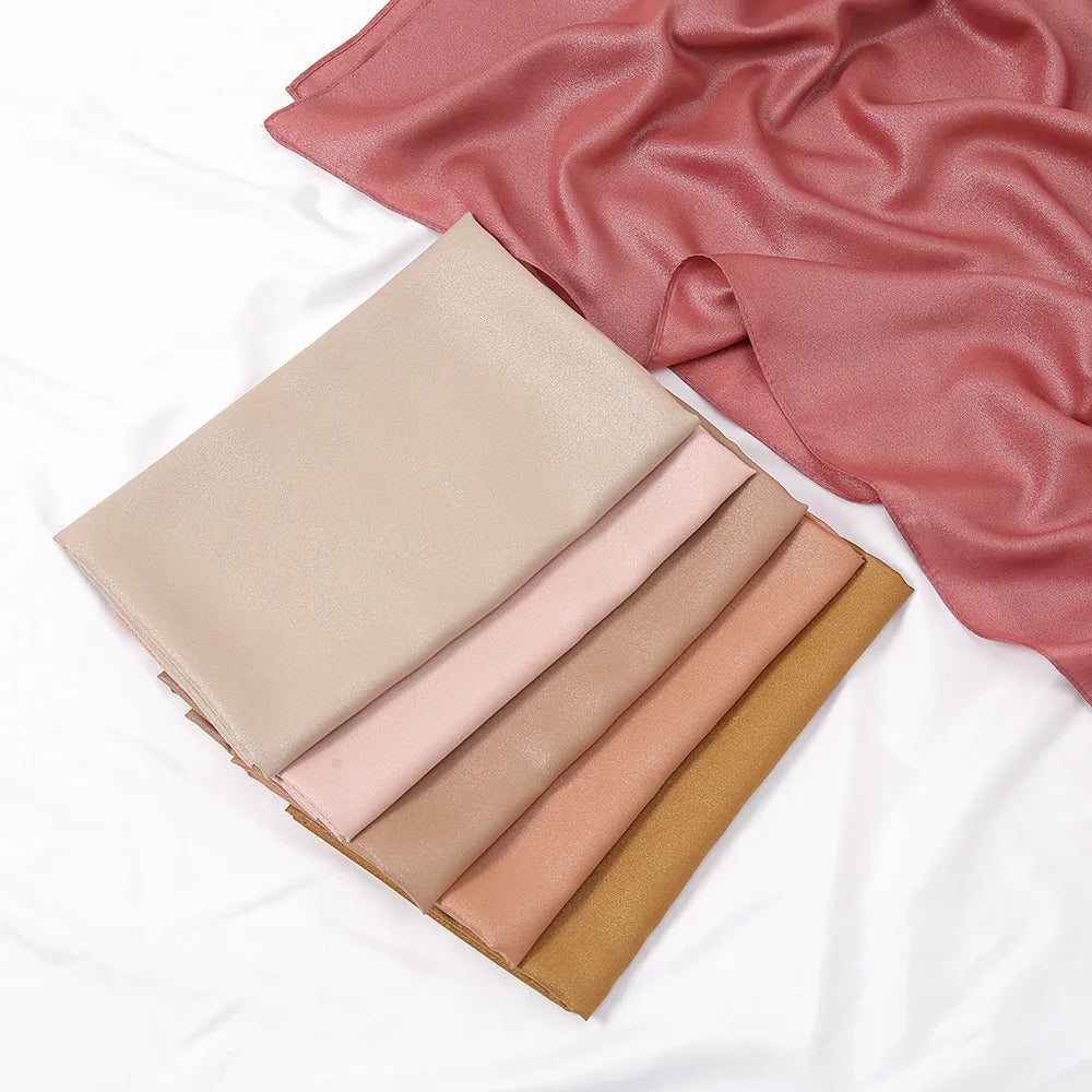 Foulard carré tendance pour femme musulmane, hijab, turban, châle, couleur unie, bandana islamique, 110 x 110 cm
