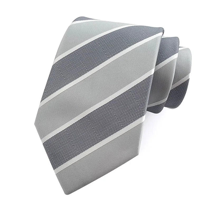 Cravate pour homme 8 cm, motif rayé, jacquard tissé, cravate Ascot, pour homme, pour fête de mariage