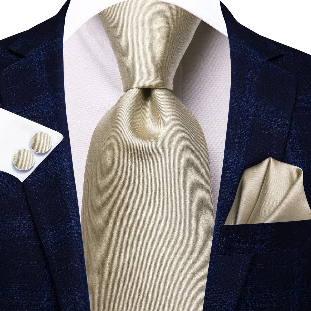 Cravate de mariage en soie unie bleu clair Hi-Tie pour homme, design tendance, boutons de manchette élégants, pour affaires, fête, livraison directe