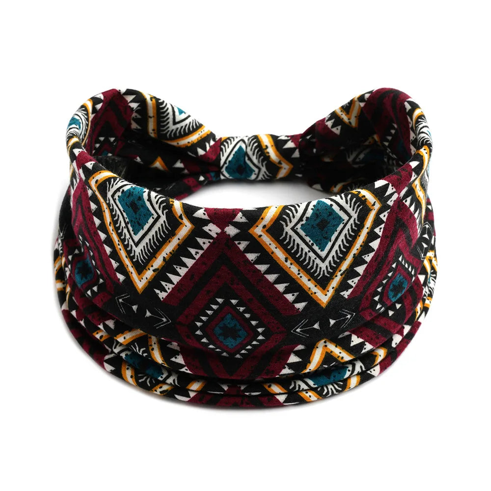 Bohemian Wide Cotton Stretch Headbands Women Headwrap Turban Headwear Bandage Hairbands Bandana Wide Headbands Hair Accessories