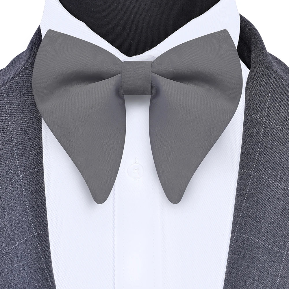 New Big Bow Ties Men's Solid Bowtie Red Black Yellow Fashion Bowknot For Men Wedding Party Accessories