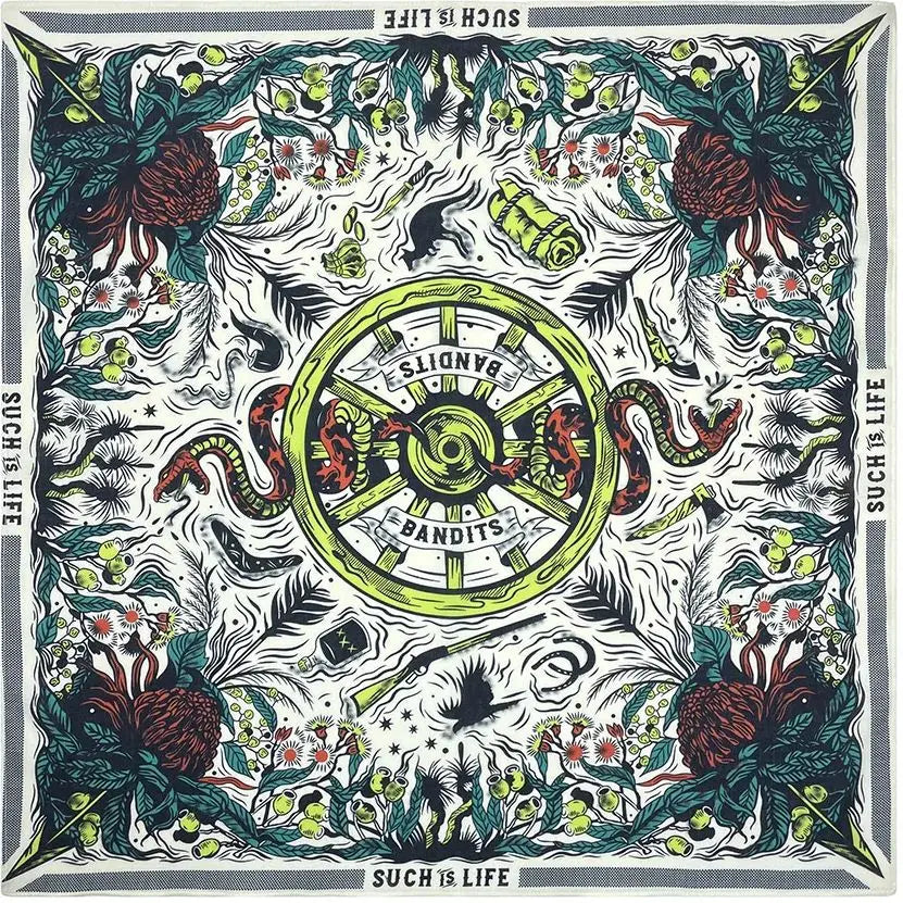 Bandana carré en coton imprimé tête de mort et chimpanzés, de haute qualité, style hip-hop, unisexe, idéal pour l'équitation, idéal comme cadeau