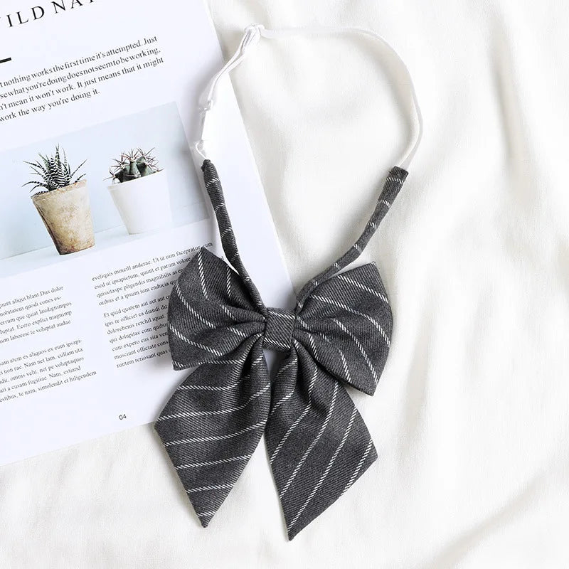 Korean style elegant Ties for men gifts Top clothes accessories Wedding Black Gray Striped JK Ladies Collar Slim Neck Bow tie