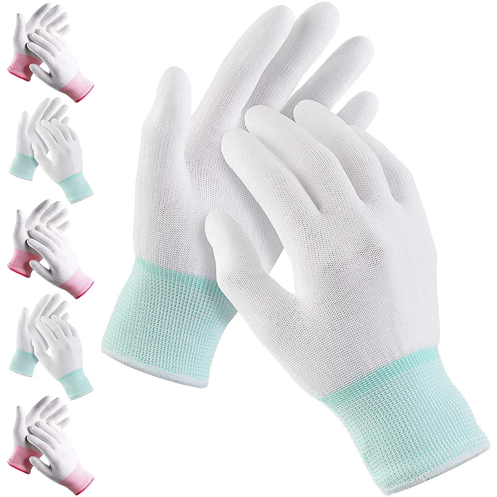 2 pares de guantes de acolchado para máquina de acolchado de movimiento libre, guantes de acolchado de nailon ligeros para coser y tejer.