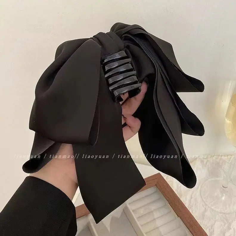 New Korean Big Size Bow Hair Clip Claw Clamp Women High Ponytail Barrettes Headwear Girls Women Hair Accessories