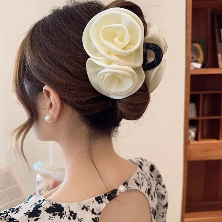 13cm Rose Shark Clip Large hair claw Elegant High-Grade Hair Accessories Pinzas Para El Cabello Заколка Для Волос