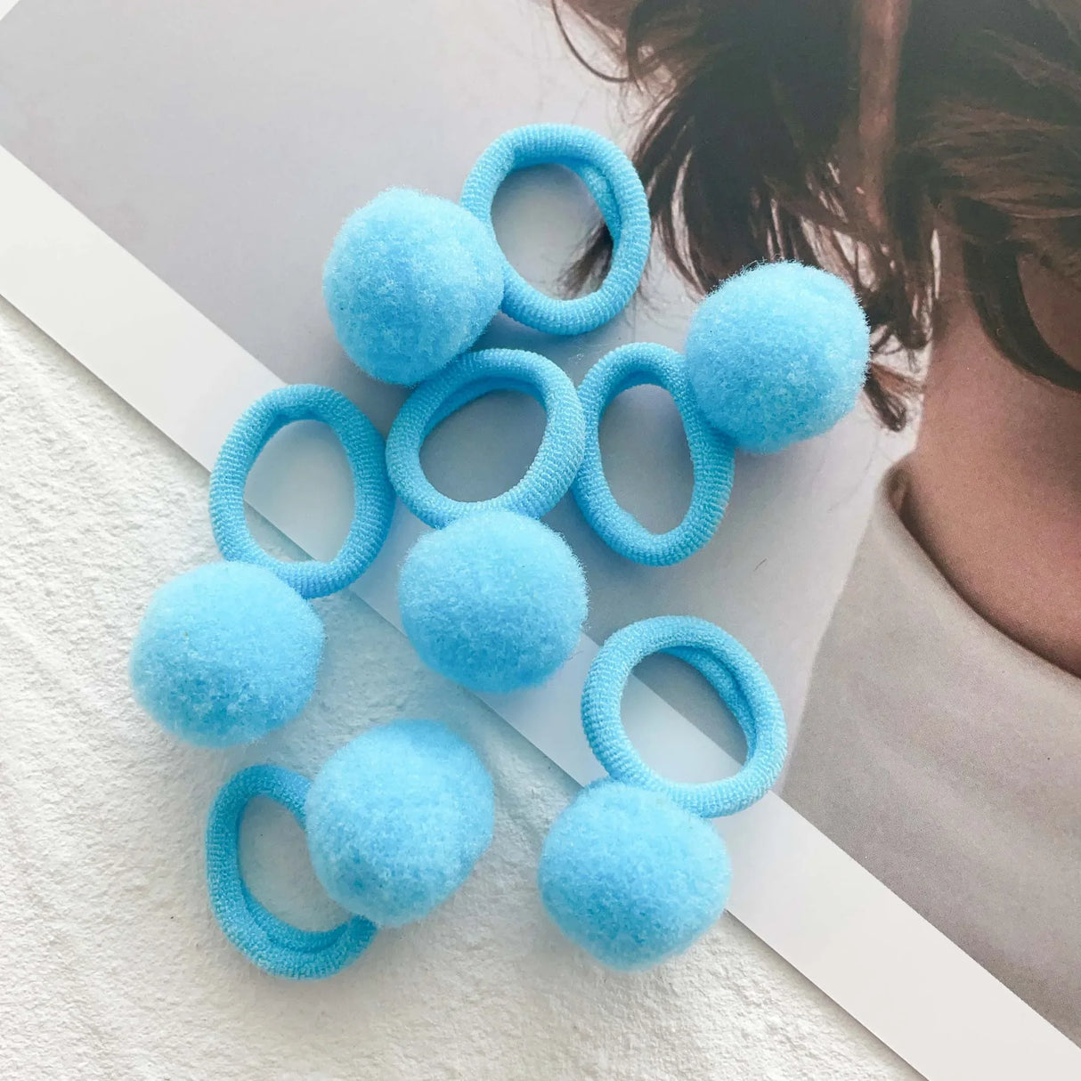 Lot de 10 élastiques à cheveux pour enfants, en peluche, en caoutchouc, pour filles, bonbons, chouchous, accessoires pour cheveux de bébé