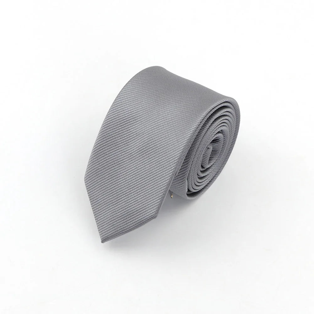 Cravate classique unie pour homme, cravate formelle à rayures, 6 cm, fine, pour mariage, slim, pour marié