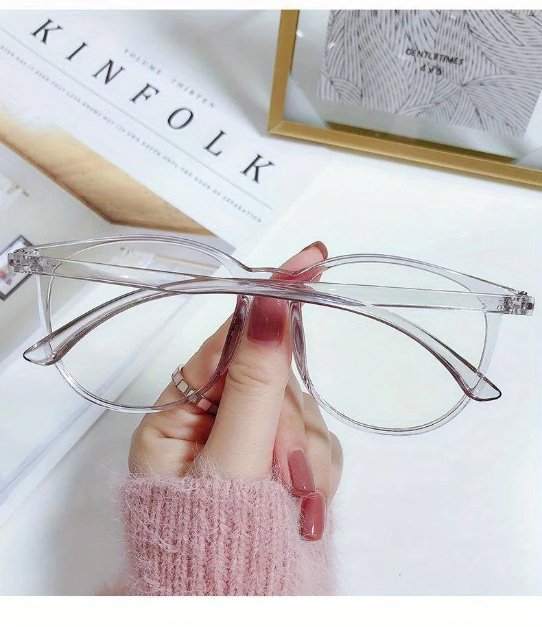 2/3PCS Blue Light Blocking Glasses - Fashion Oversized Frame Glasses Round Eyeglasses, Computer Gaming Glasses for Women/Men