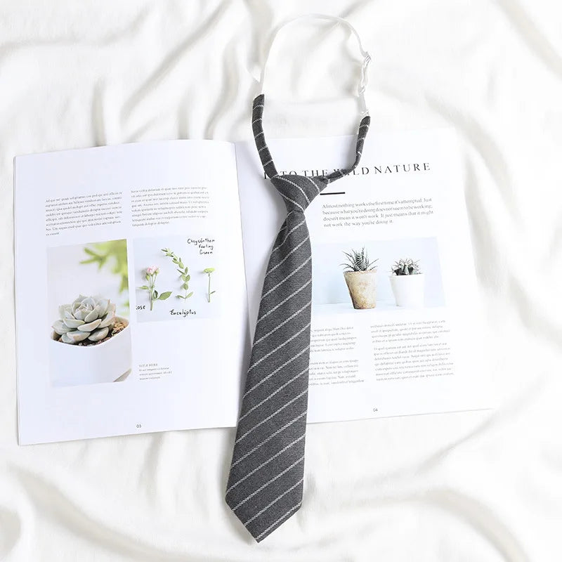 Korean style elegant Ties for men gifts Top clothes accessories Wedding Black Gray Striped JK Ladies Collar Slim Neck Bow tie