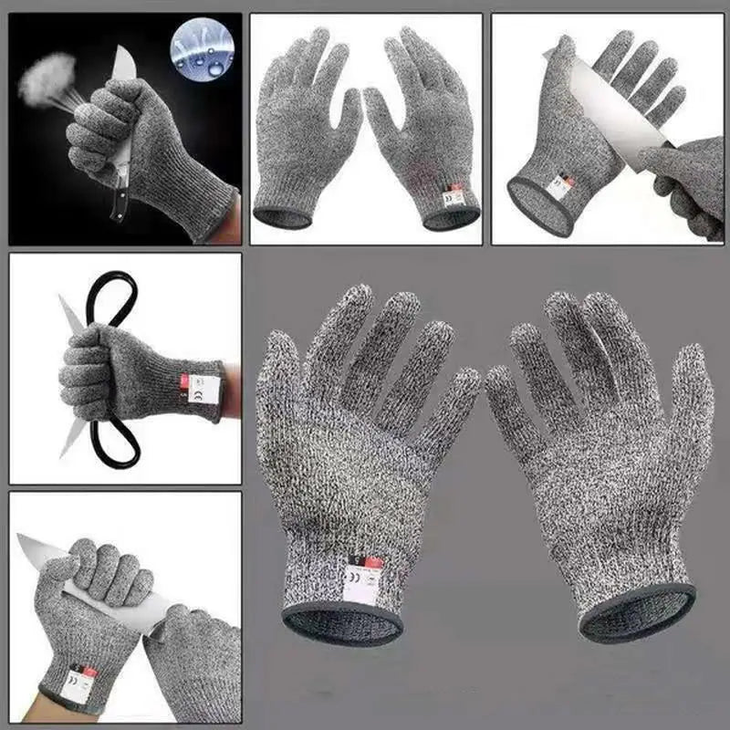 Gants anti-coupures HPPE niveau 5, gants tricotés anti-coupures pour le jardinage en cuisine, gants anti-épines résistants à l'usure pour la coupe du verre et du bâtiment