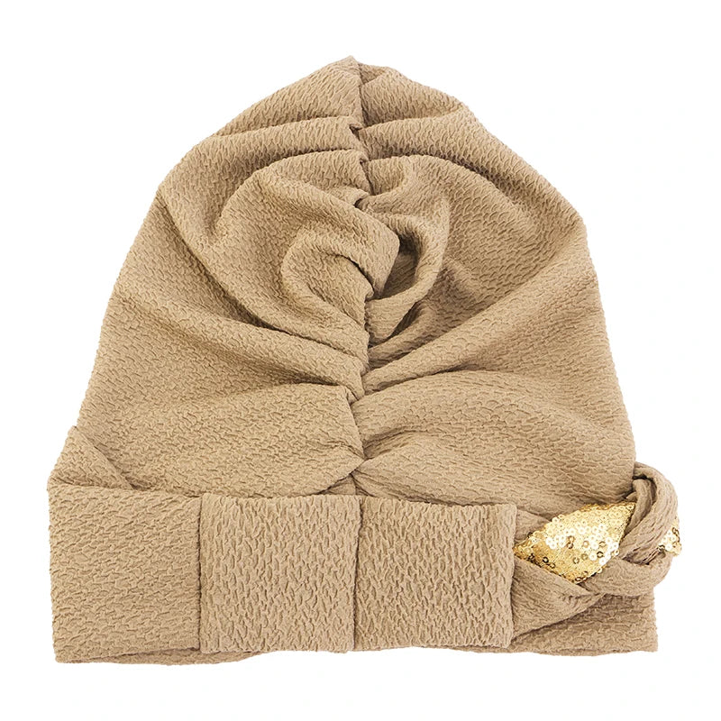 New African Headband Turban Cap Muslim Fried Dough Twists Braid Head Cap Islamic Chemo Hair Care Hats Beanie Headscarf