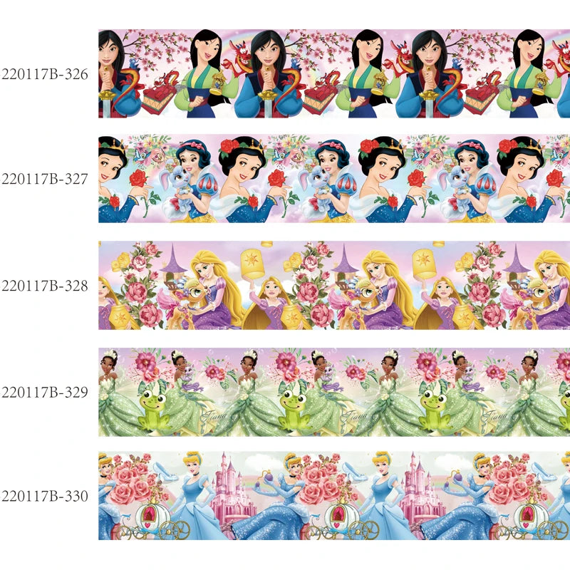 DIY 10yards Disney Princess Ribbons Grosgrain Printed for Bows Craft Supplies Decoration Handmade Materials
