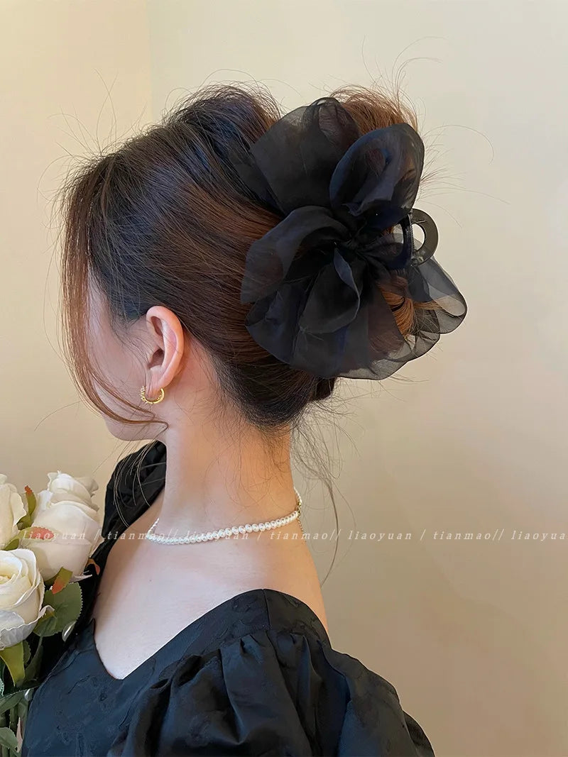 Pince à cheveux en maille pour femme, élégante, en forme de nœud, accessoire pour cheveux, cadeau idéal