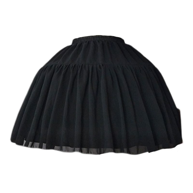 Lolita Adjustable Petticoat Black or White Short Petticoats for Wedding Lolita Cosplay Woman Girl Dress Underskirt