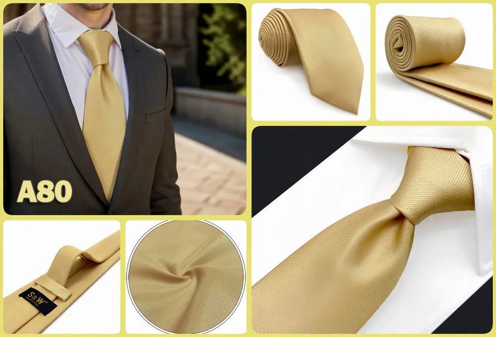 Cravates classiques jaunes et marron pour hommes, tenue de soirée, mariage, école, livraison directe