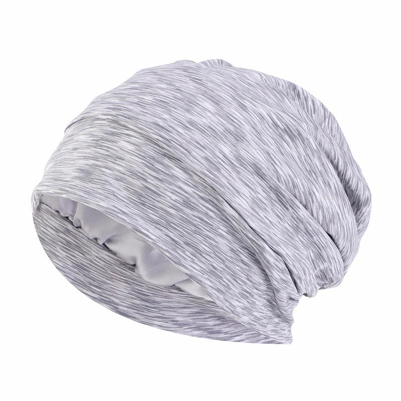 Bonnet de nuit unisexe doublé en satin pour femme et homme, bonnet de nuit ample pour soins capillaires, bonnet anti-chute, bonnet de nuit, couvre-chef